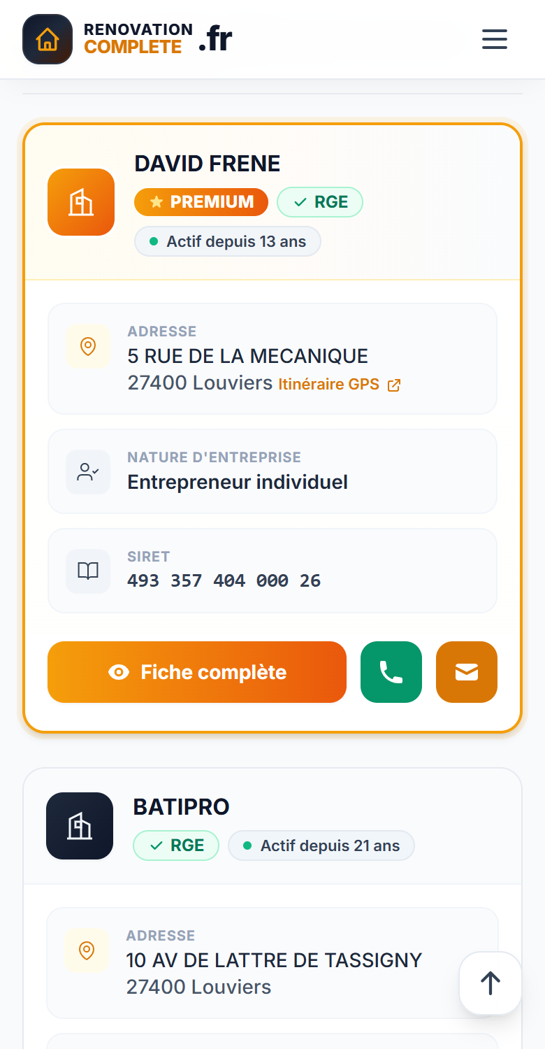 Capture mobile du classement après formule Premium (1ère position)