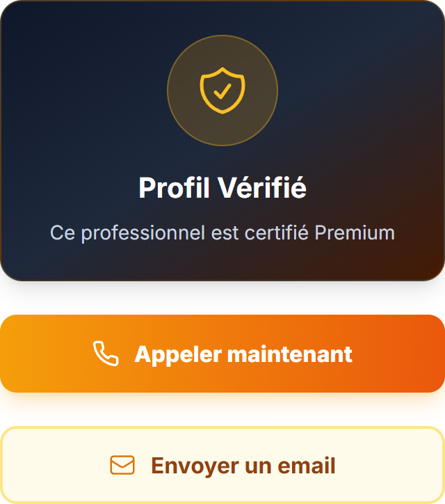 Zoom sur le bouton d'appel direct et badge certifié